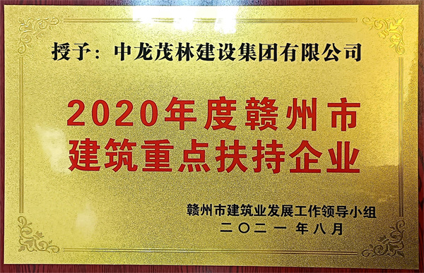 2020年度贛州市建筑重點扶持企業